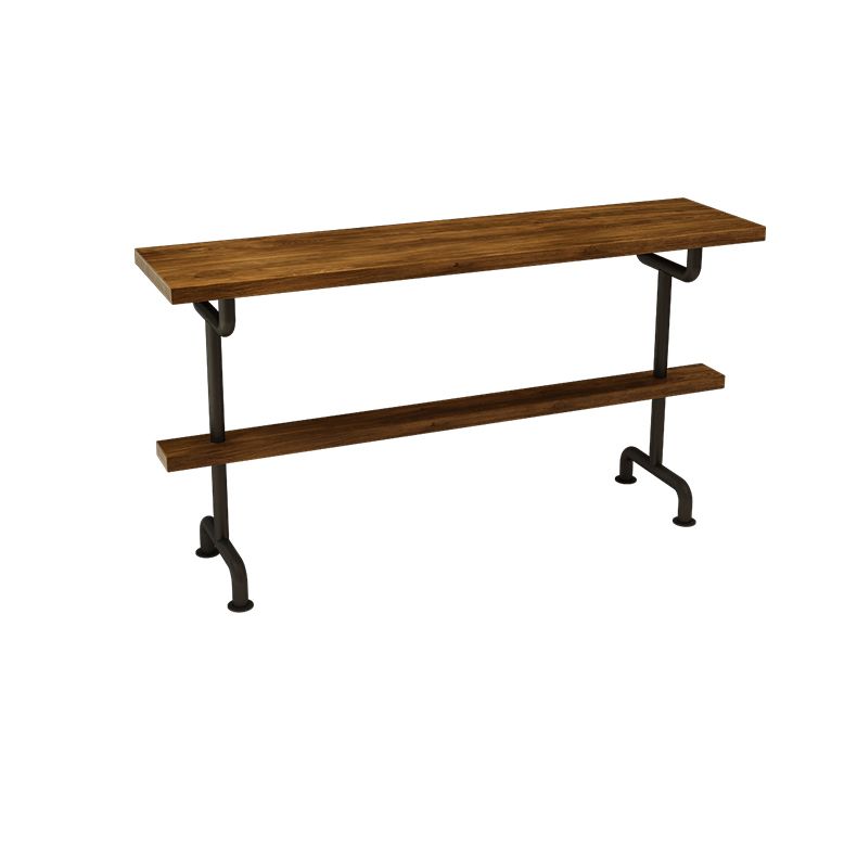 Brown Industrial Style Bar Table Pine Wood Milk Tea Shop Casual Bar Table