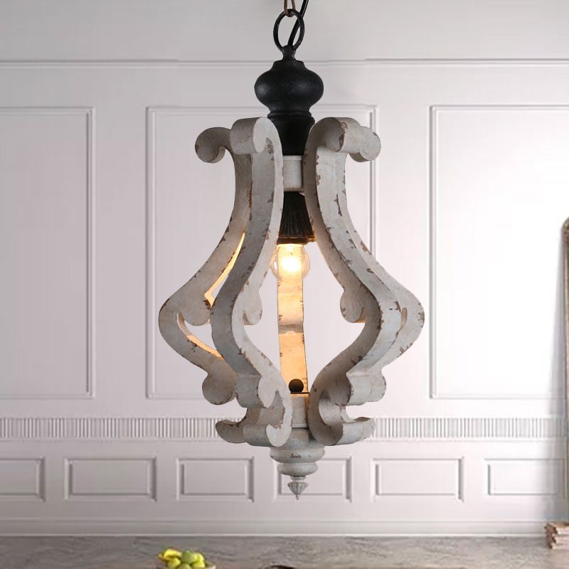 Luce bianca in difficoltà 1 kit di luce appesa a una luce a sospensione a sospensione in legno rustico