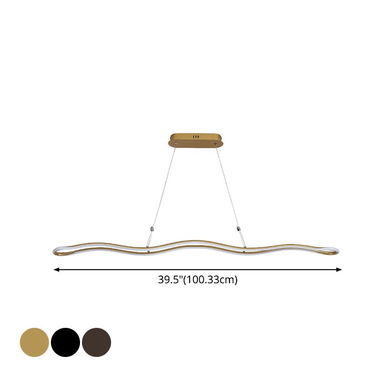 Salle à manger à bande ondulée kit de lampe suspendue acrylique moderniste LED-île pendentif