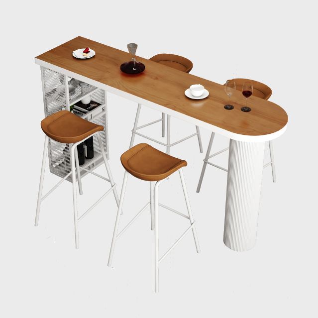 Mesa contemporánea de la barra de madera de pino Forma gratis Mesa de vinos para el patio