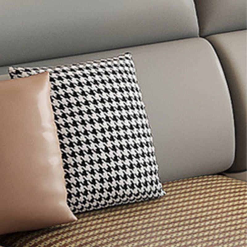 Modern 4-Seater Sofa with Square Arms for Living Room Reversible Sectional