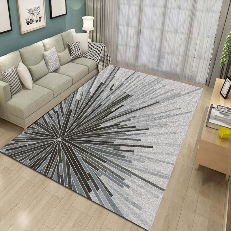 Grijs zwart grafisch tapijten polyester modern tapijt vlekbestendig vloerkleed voor woningdecoratie