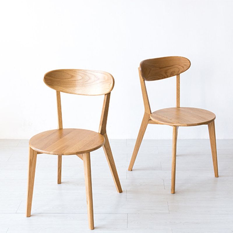 Wood Side Dining Chairs Traditional Open Back Dining Side Chair in Natural