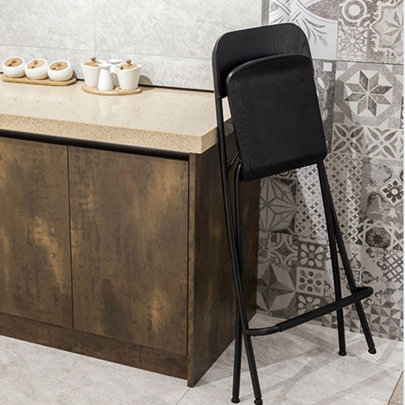 Nordic Wood Folding Barstool Simple Indoor Tall Stool with Square Seat, 1 Piece