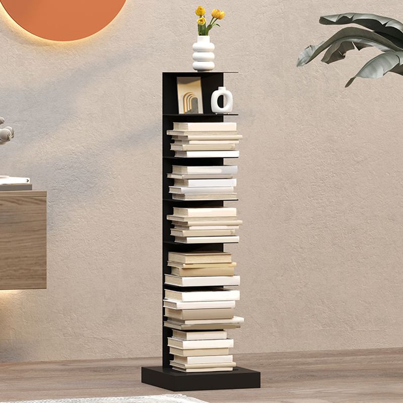 Contemporary Metal Bookshelf Black Geometric Shelf Bookcase for Study Room