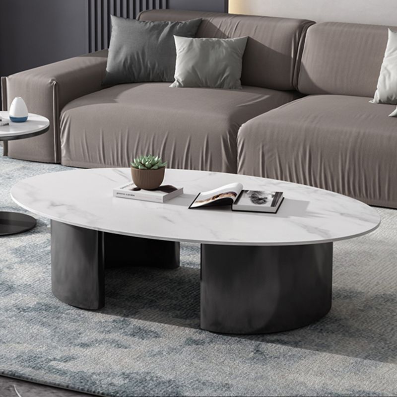 Glam Slate Coffee Cocktail Table Frame Oval Coffee Table for Home