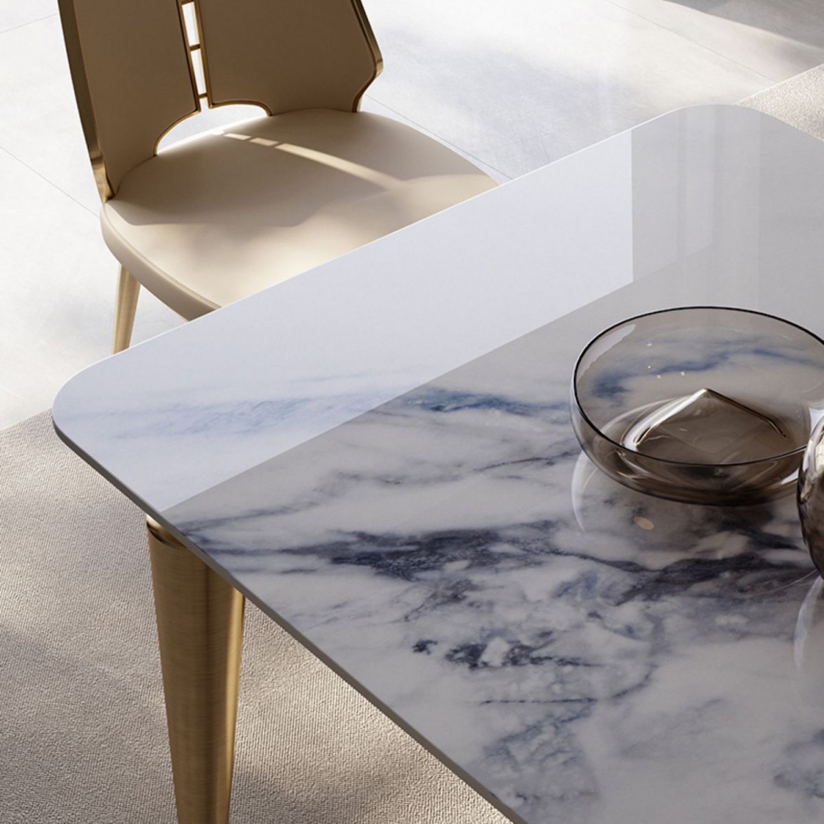 Designer Style Sintered Stone Dining Set Rectangle 1/4/7 Pieces Dining Table with Chairs