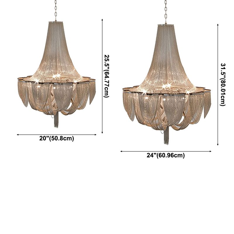 Ketting moderne stijl kroonluchter hanglamp metalen 8-lichts hanglampvoeturen