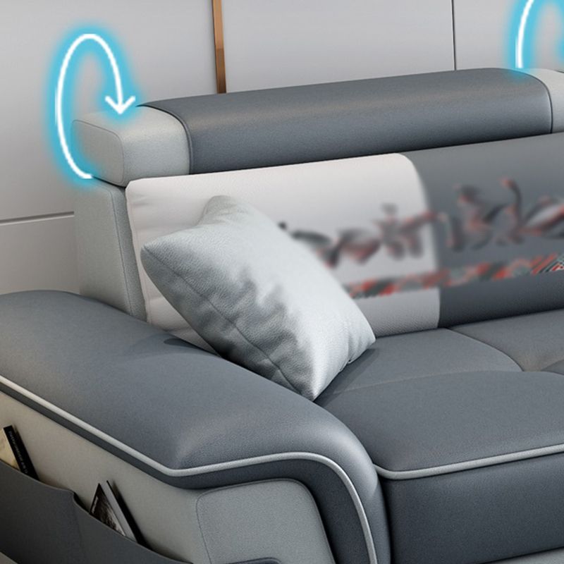 82.68"D x 33.46"W x 35.43"H Pillow Top Arm Cushion Back Sectionals with Ottoman