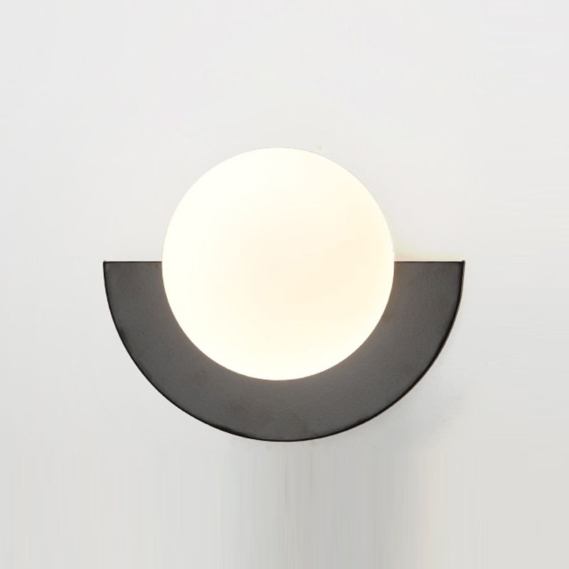 Lumière murale en métal nordique de 8 "de large applexion murale de macaron avec verre pour le salon