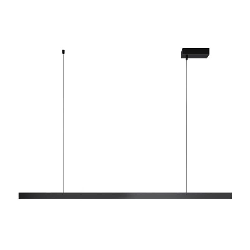 Aluminum Island Lamp Modern 1-Head Linear Restaurant Pendant Light with Acrylic Shade