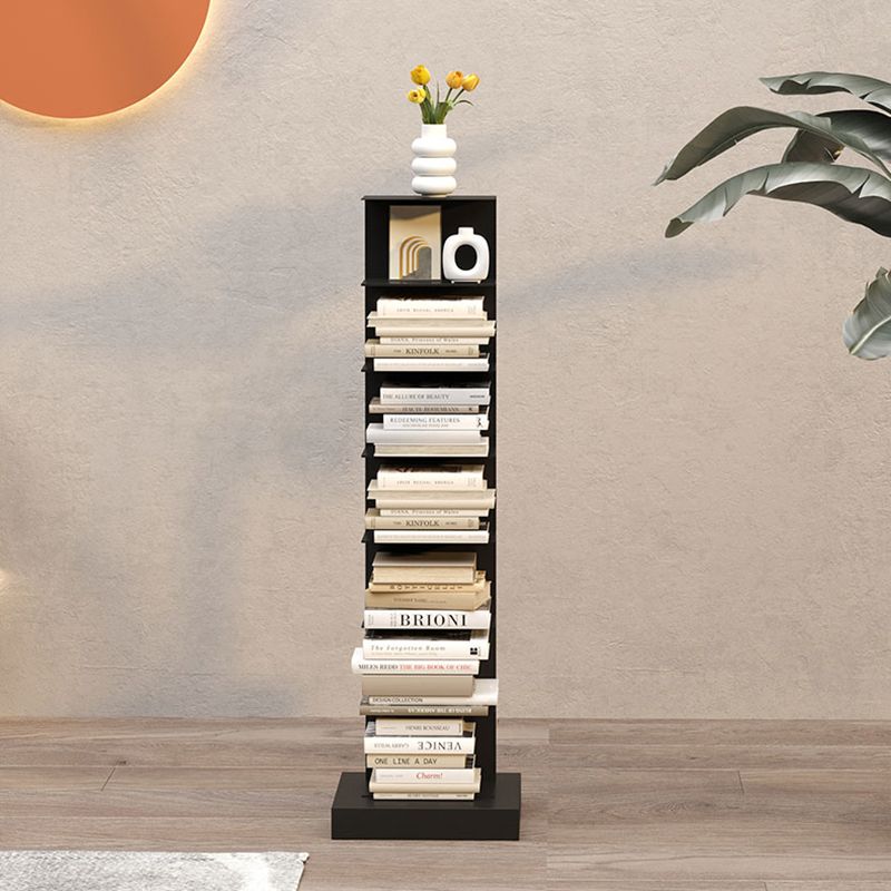 Contemporary Metal Bookshelf Black Geometric Shelf Bookcase for Study Room