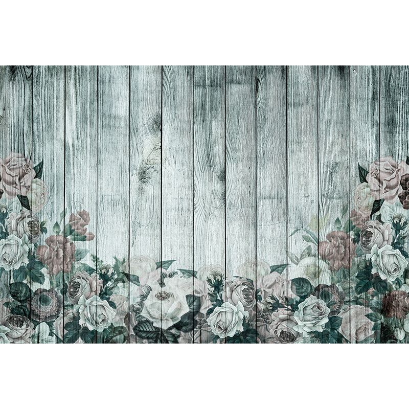 Decorative Wall Mural Wallpaper Plant Printed Wood Sitting Room Wall Mural