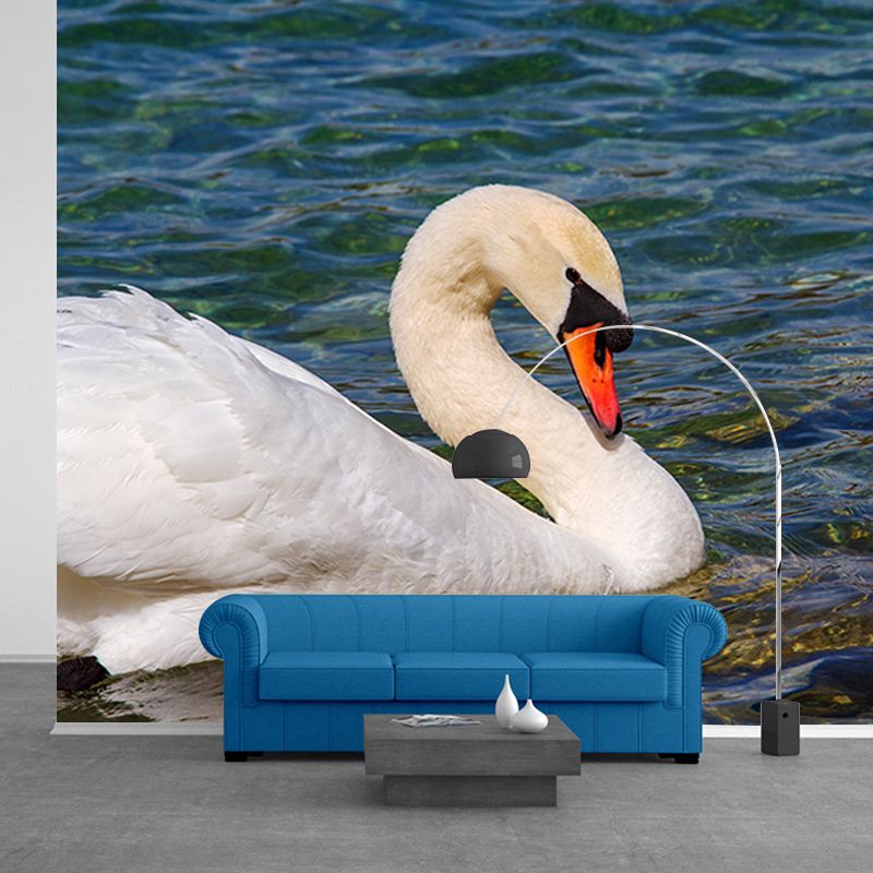 White Goose Animal Mural Full Size Wall Covering for Home Decoration, Made to Measure
