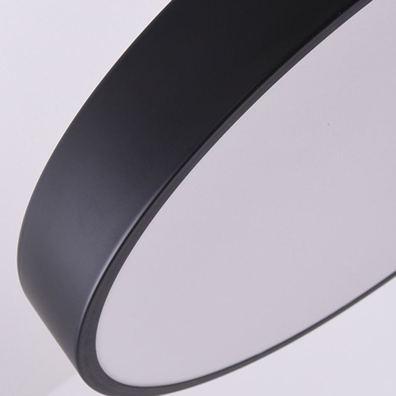 Modern Minimalist Office LED Hanging Lamp Wrought Iron Circular Pendant Light with Acrylic Shade