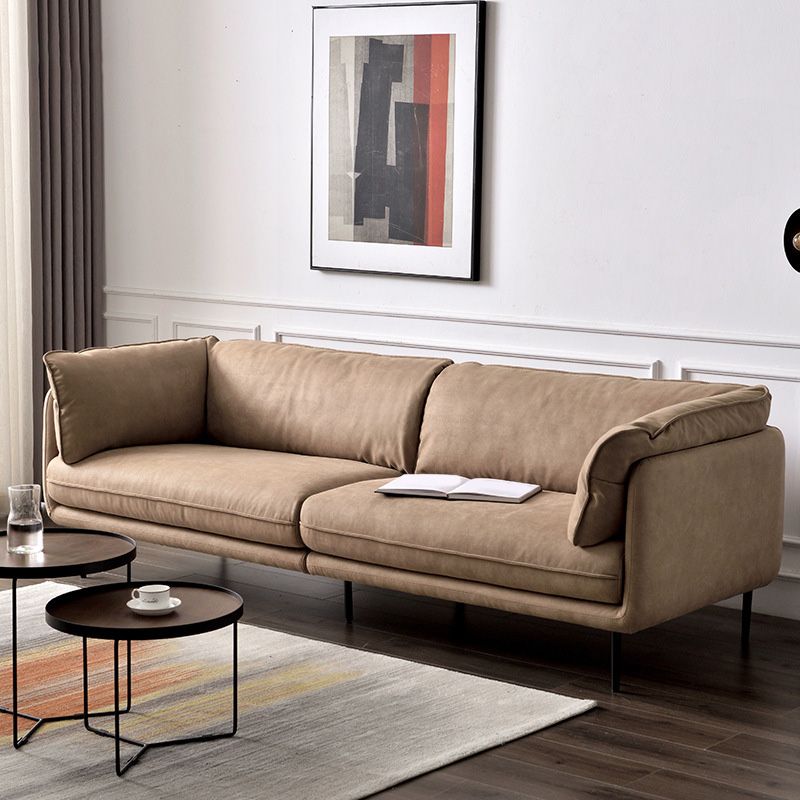 Light Brown Sectionals/Sofa with Pillow Back and Pillow Top Arm