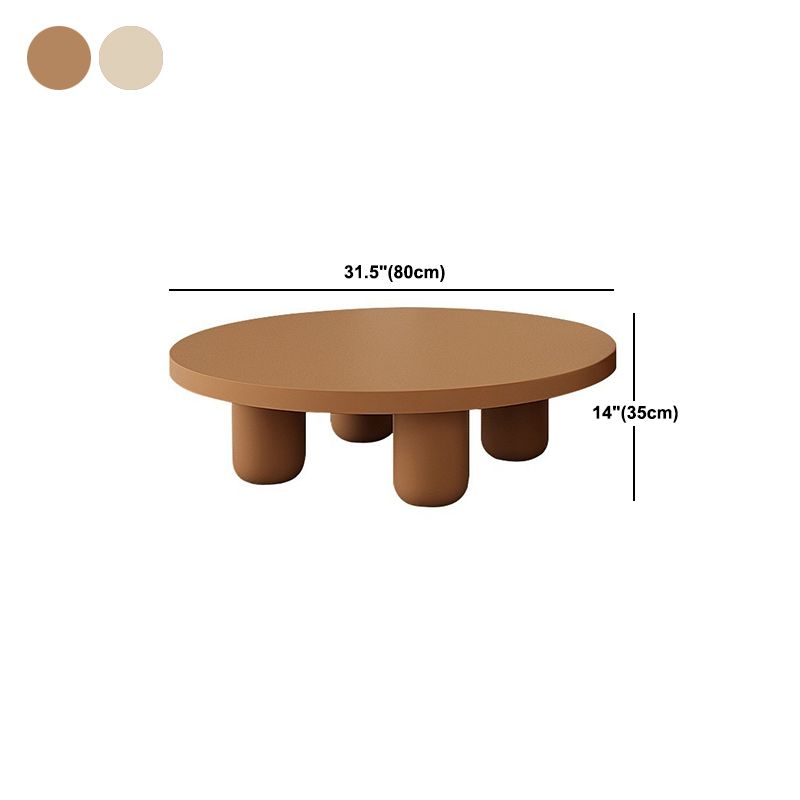 Contemporary Round Bunching Tables with Solid Wood Base Coffee Table