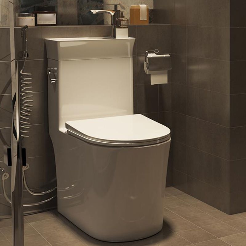 Contemporary Ceramic Flush Toilet Slow Close Seat Included Urine Toilet for Bathroom