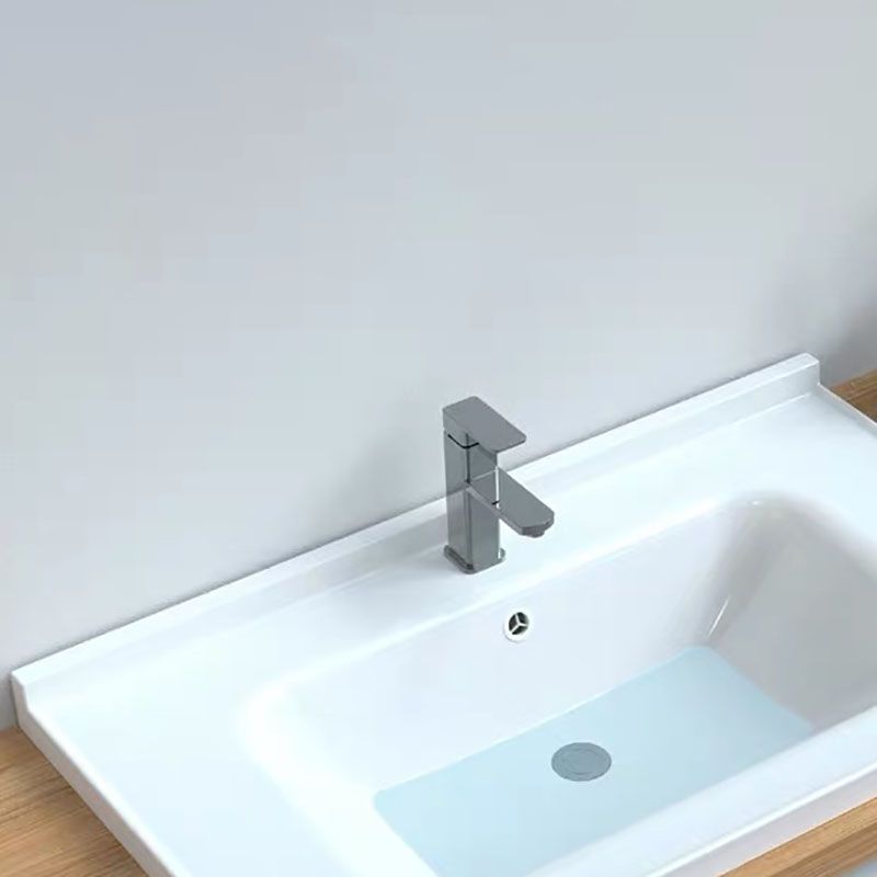 Modern Bathroom Sink Porcelain with Overflow Drop-in Bathroom Sink(Not Included Faucet)