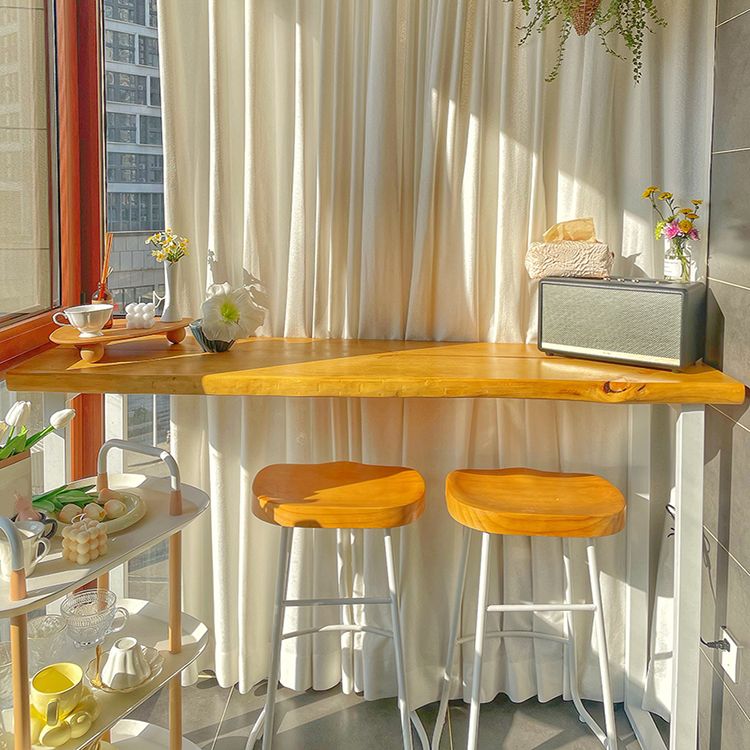 Modern Rectangle Solid Wood Bar Table Set 1/2/3 Pieces Counter Table with Wooden Stools