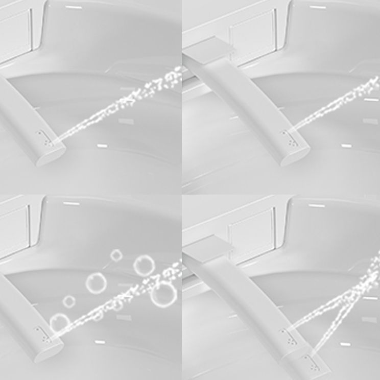 Elongated Smart Bidet White Ceramic One-Piece Smart Toilet Bidet