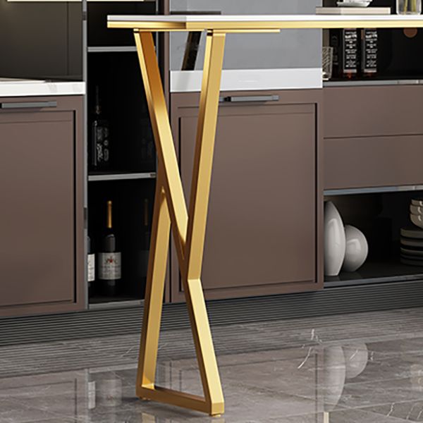 Glam Style Bar Table Rectangle Stone Bar Dining Table for Home