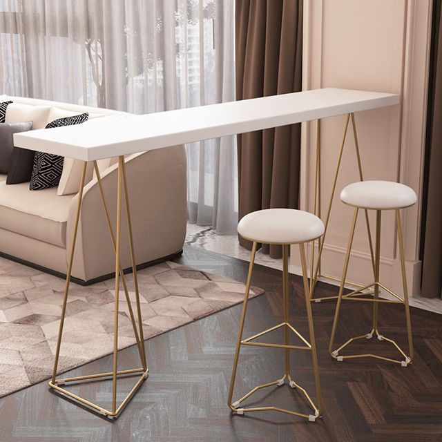 Traditional Luxury Bar Table Set 1/3/5 Pieces Counter Set with Metal Base