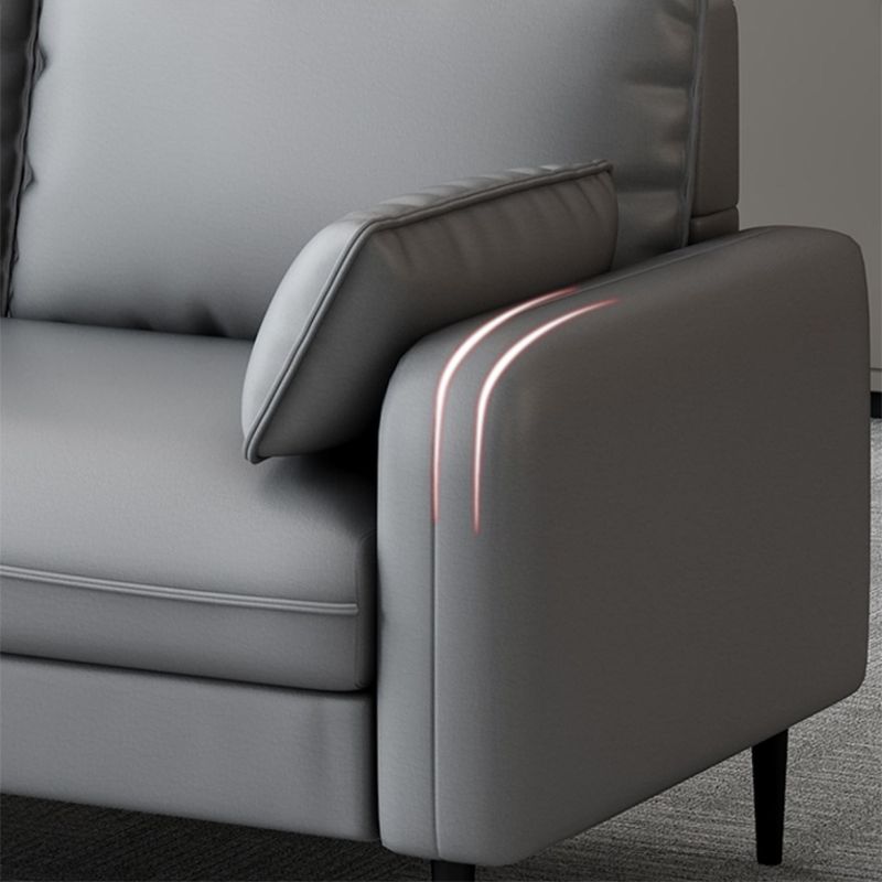 Contemporary Sofa with 3 Pillows Square Arm 3 Seater Seating