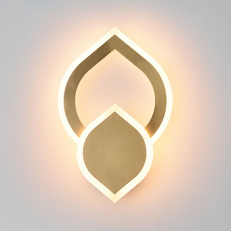 2-Light Wall Sconce Light Modern Metal Wall Sconce Lighting in Gold
