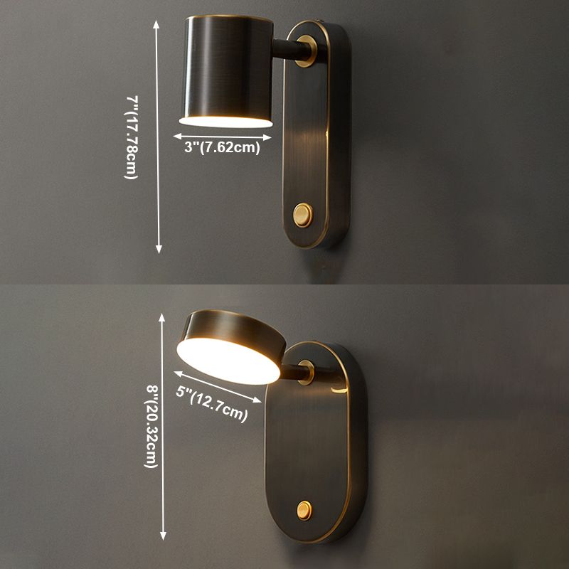 Zylindrische Schatten Wandbeleuchtung postmoderner Metall 1 Lichter Leuchten Lampe für Wohnzimmer