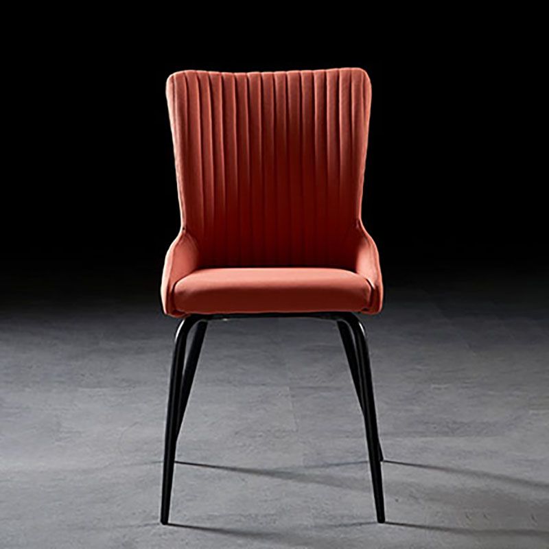 Industrial Arm Solid Back Dining Side Chair Fabric Dining Side Chair