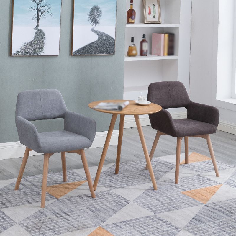 Silla escandinava de madera para comedor, cocina, sillón con respaldo abierto