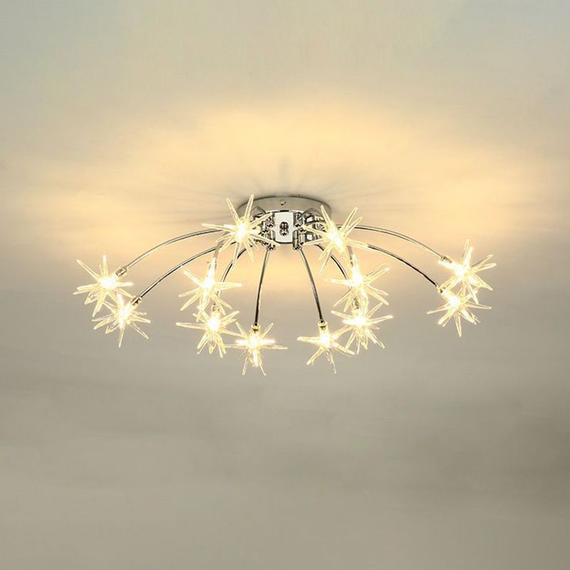 Modern Simple Star Shape Ceiling Light with Glass Shade for Living Room