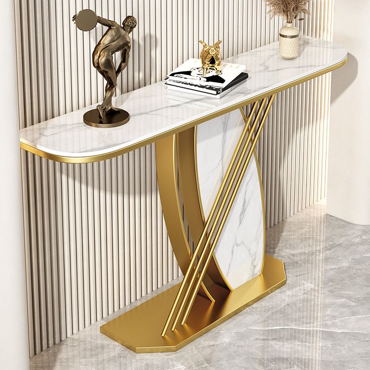 Contemporary Half Moon Console Accent Table Antique Finish Sofa Console Table