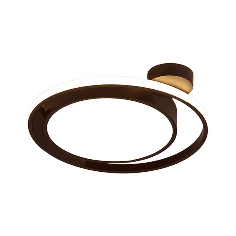 Iluminación empotrada LED en blanco/negro modernista empotrada en el techo con tambor y anillo acrílico en luz blanca/cálida, 18"/21,5" de ancho