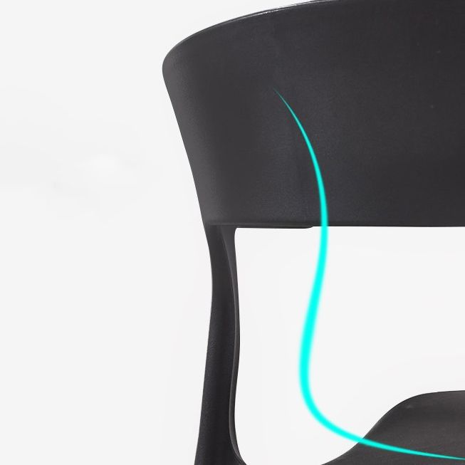 Modern Style Dining Chair Plastic Open Back Arm Chair for Living Room