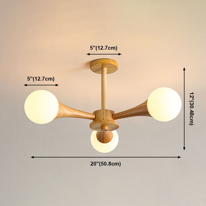 Globe Chandelier Light Fixtures Modern Multi-Head Hanging Pendant Lights with White Glass Shade