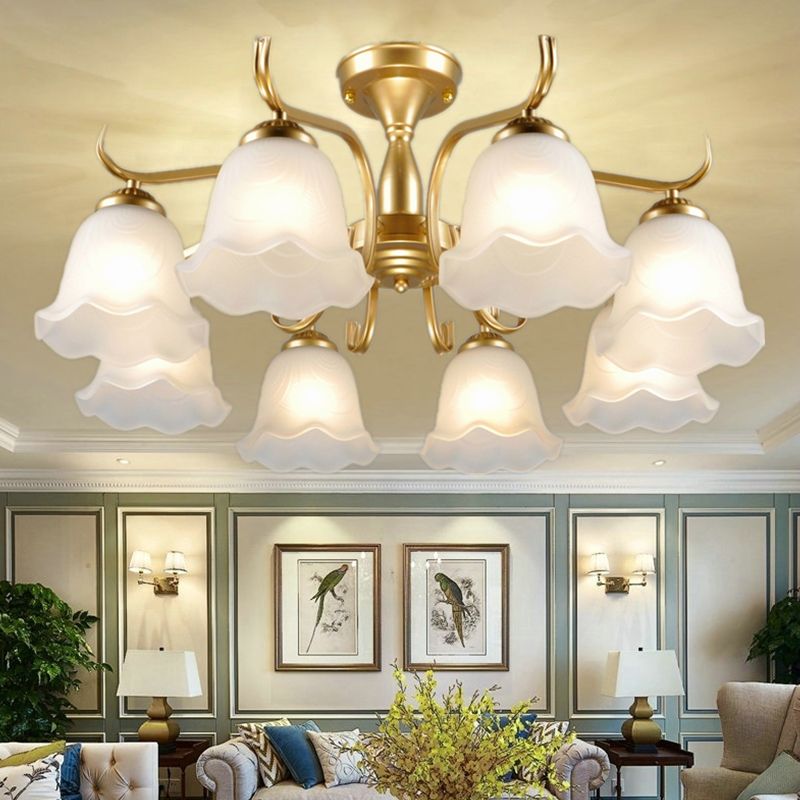 Household Ceiling Lamp Modern Flush Mount Light Fixture with Glass Shade