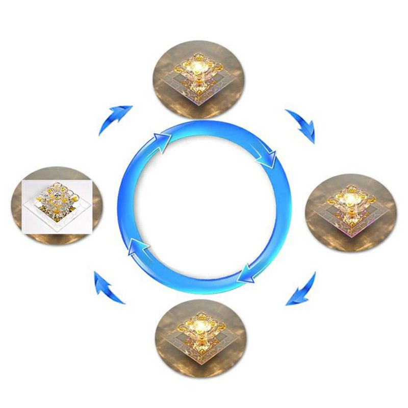 Squared Crystal Flush Mount Lighting Minimalist Clear LED Flush Mount Fixture for Hallway