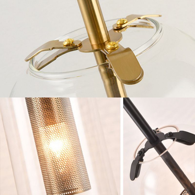 Simplicity-Style Cylindrical Wall Light Sconce Glass Bedroom Wall Lighting Fixture
