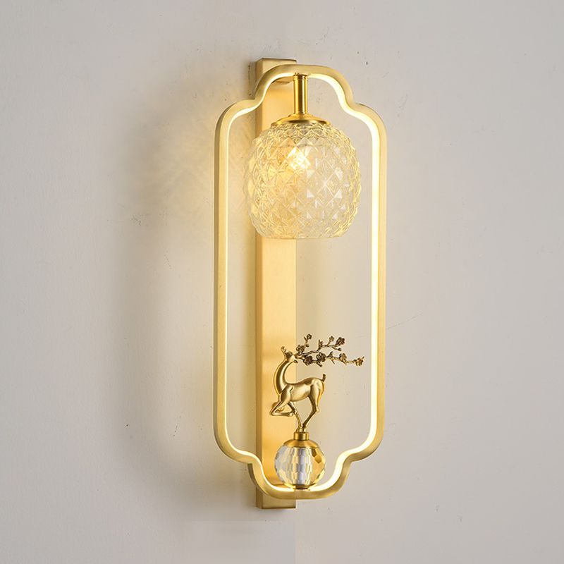 Light Luxury Wall Mount Light Copper Geometry Shape Wall Lamp for Bedroom