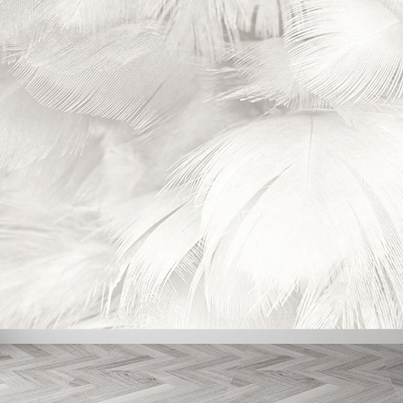 Bird Feather Mural Wallpaper Modern Decorative Kitchen Wall Art, Custom Size Available