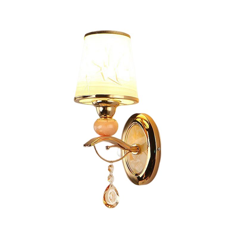 Modern Simple Vanity Light Geometry Shape Vanity Lamp with Glass Shade for Shower Room