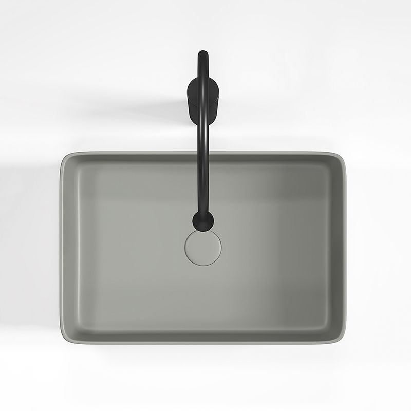 Contemporary Bathroom Sink Porcelain Rectangular Vessel Bathroom Sink