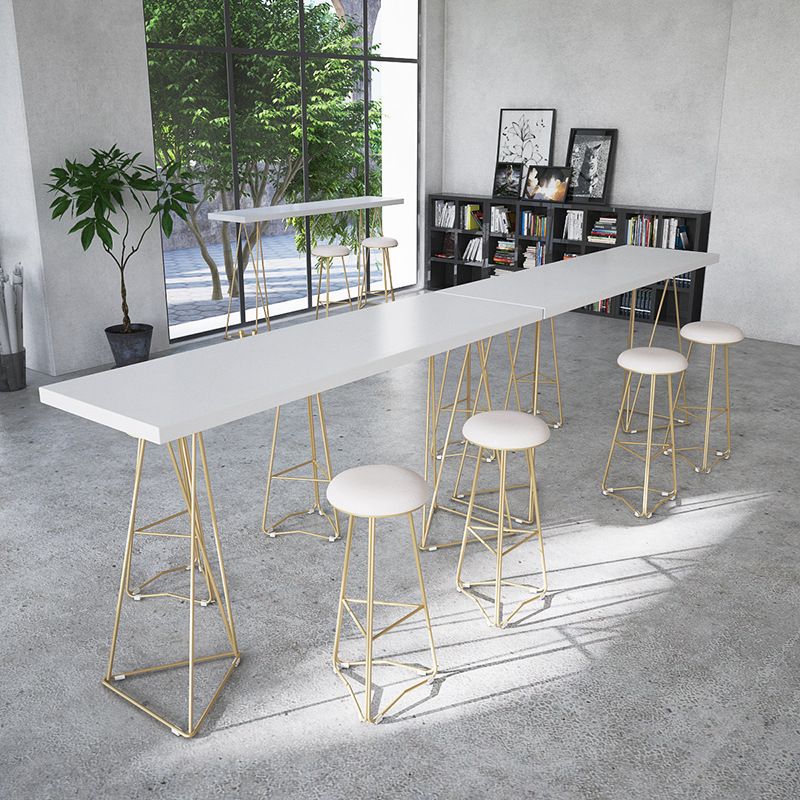 White Bar Stool and Table Set 1/2/3 Pieces Rectangular Pub Table Set