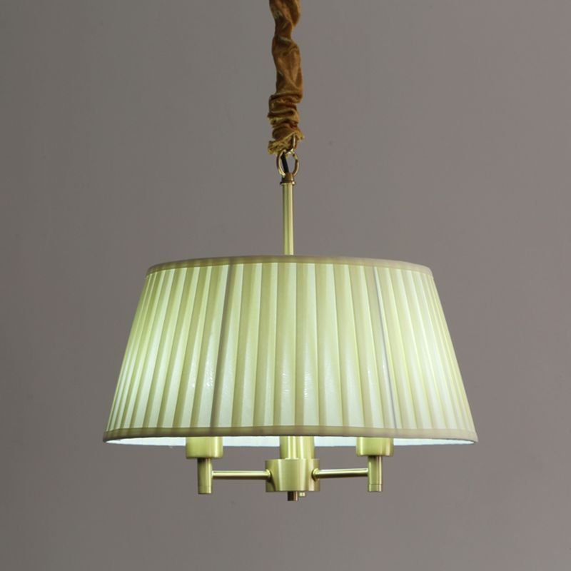 Classic Tapered Chandelier 3-Light Fabric Hanging Light Fixture for Dining Room