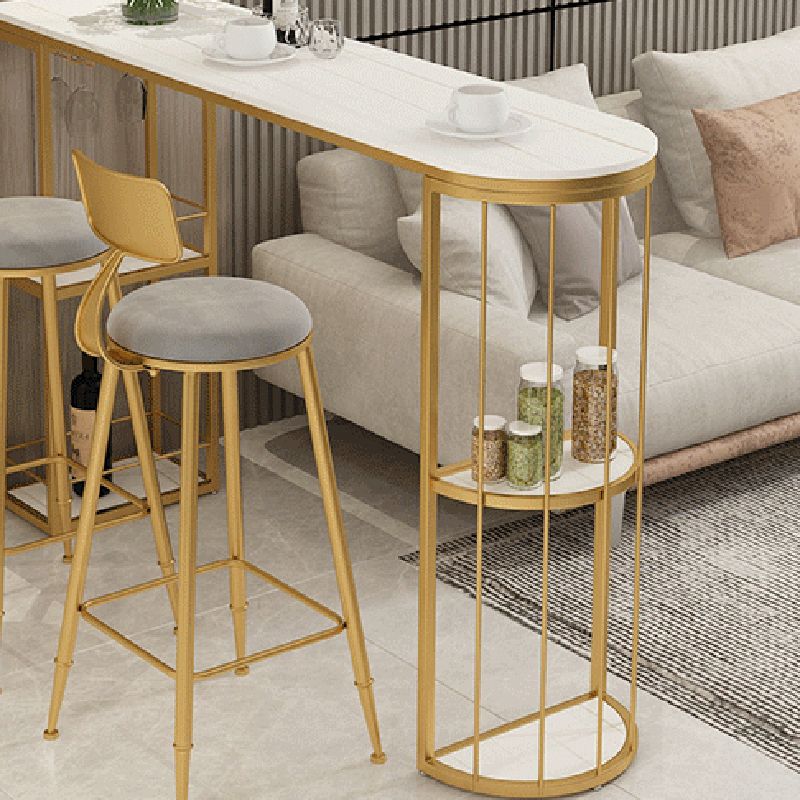 Glam Style Fixed Bar Table 1/2/3 Pieces Stone Counter Table for Dining Room