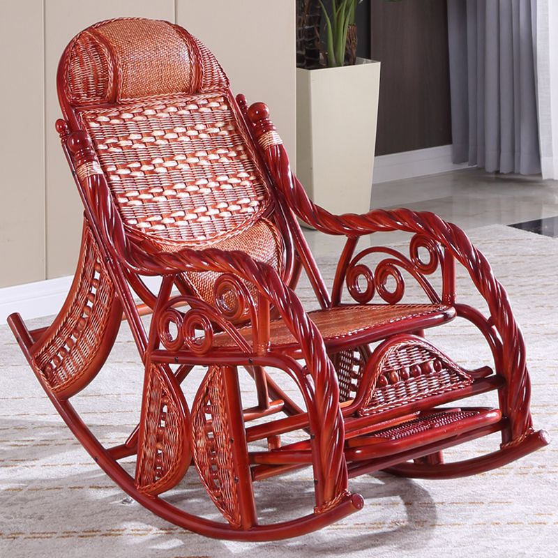 Modern Wicker Rocking Chair in Brown Rocker Chair for Living Room
