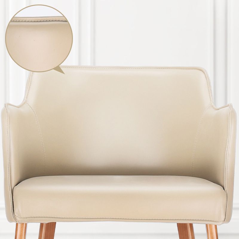 Modern Simple Arm Chair Wooden Base Dining Arm Chair for Living Room