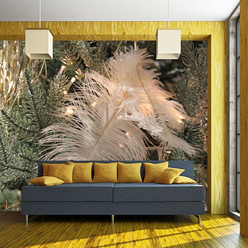 Plumage Wall Mural for Guest Room, Moisture Resistant, Personalized Size Available